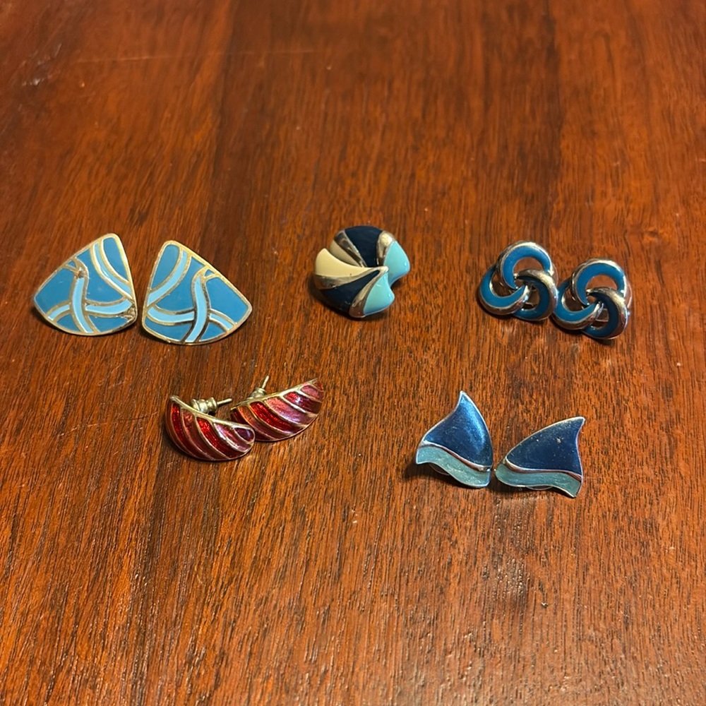 #13 Vintage Earring Lot of 5- Stud Earrings